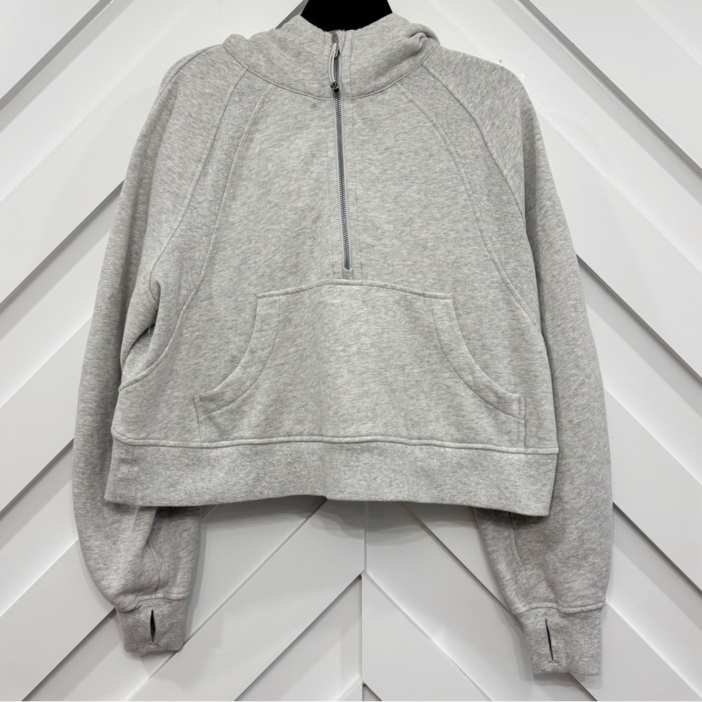 Lululemon Scuba Oversized Half Zip Hoodie In Heathered Gray Size M/L